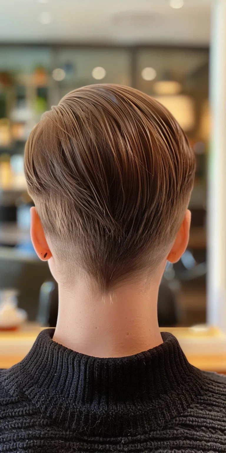 slick back fade Short brush cut, Asymmetric Professional Pompadour, Butterfly haircut