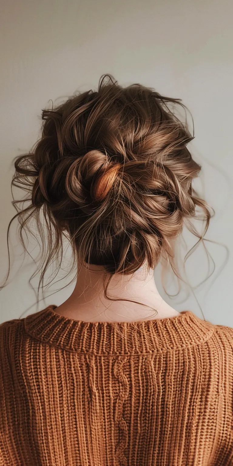 simple hairstyles Updo, Chignon, Milkmaid braid, Ballerina bun, French twist