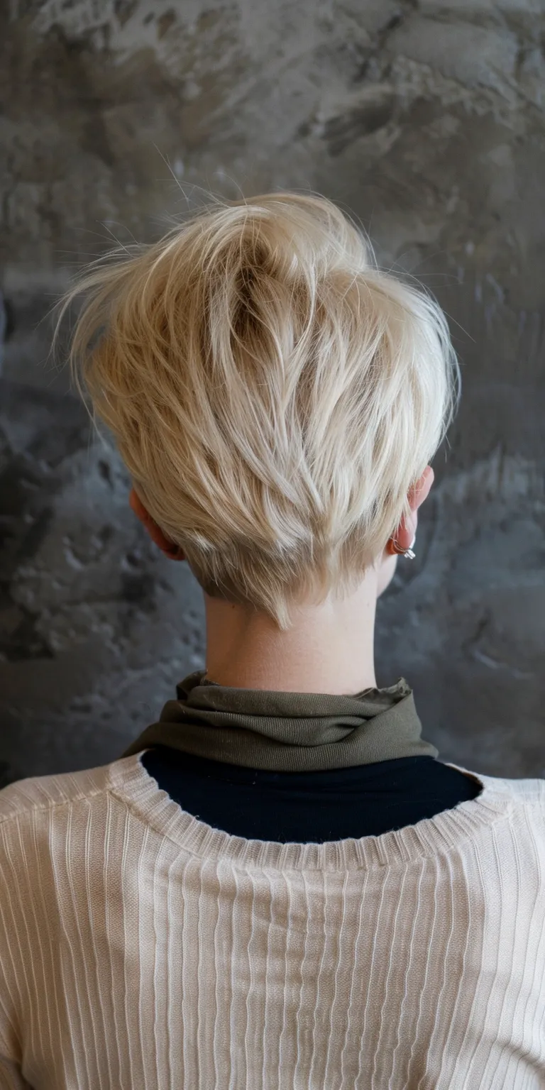 fun hairstyles Asymmetric cut, Layered hair, Short brush Pixie Tonsure