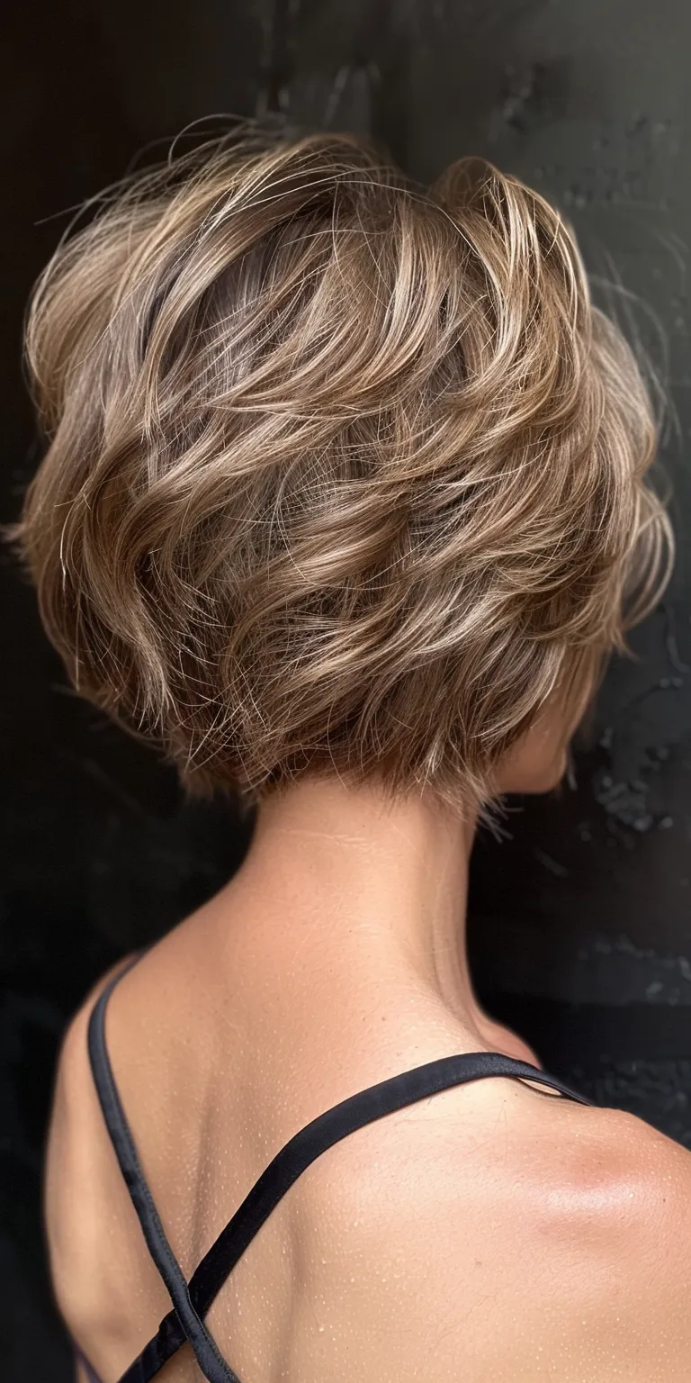 lisa rinna hairstyles Asymmetric cut, Pixie Short brush Layered hair, Digital perm