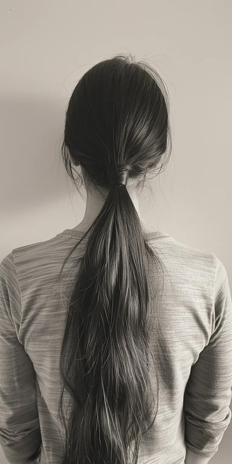 long ponytail Braid, Chignon, Ponytail, French braid, Long hair