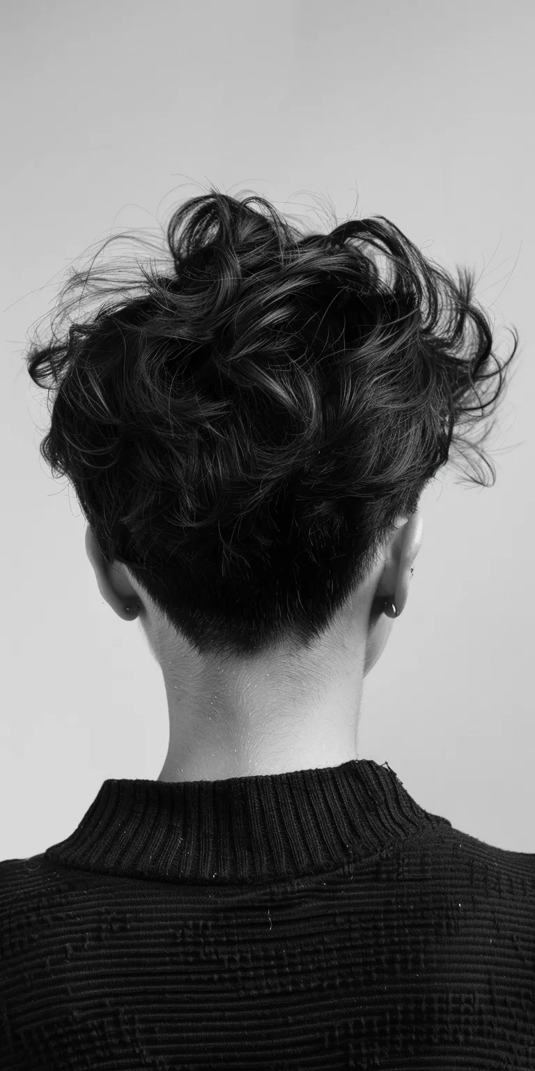 short hairstyles for thick hair Asymmetric cut, Chignon, Updo, Pompadour, Short brush cut