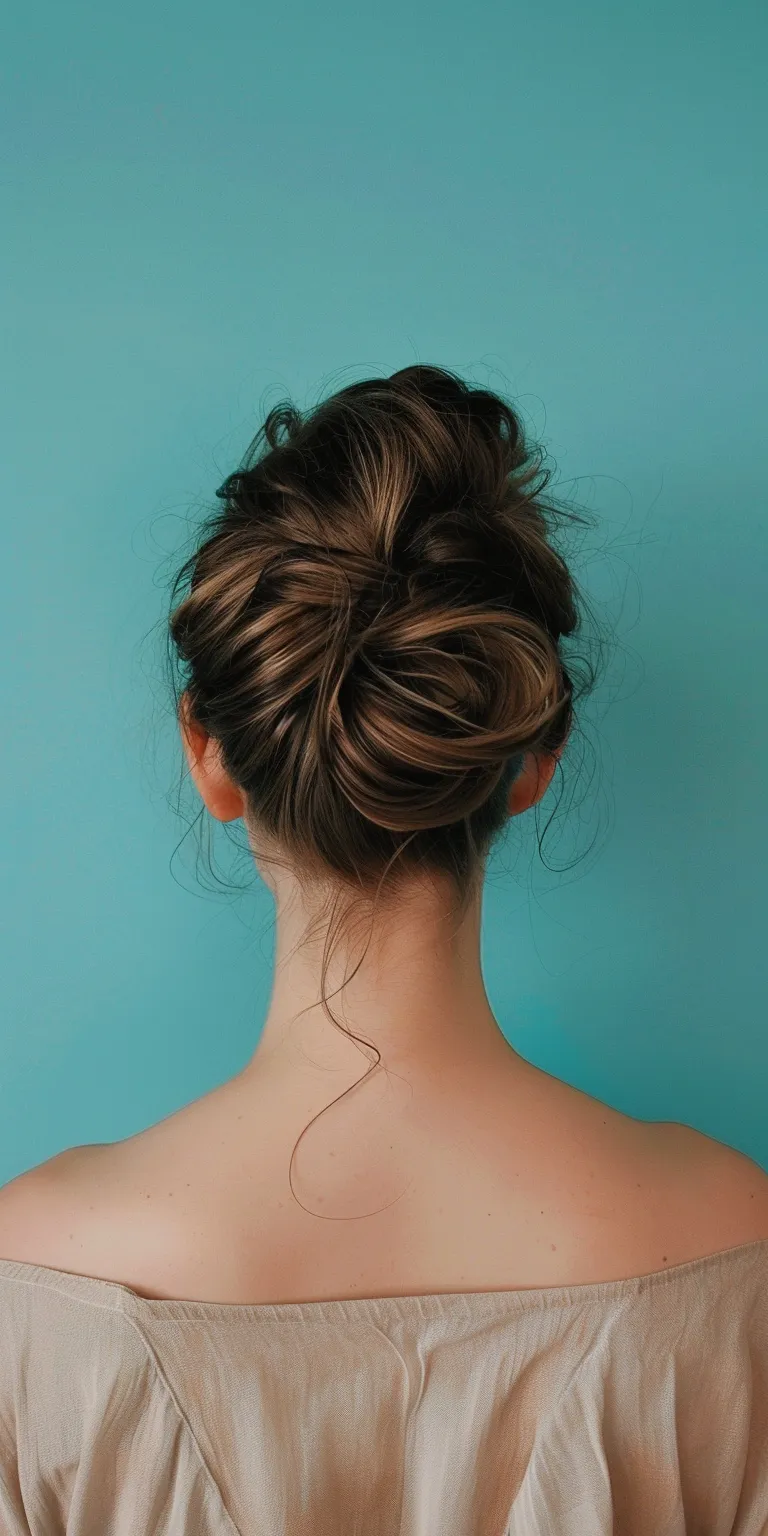 pomade hair Chignon, Updo, Ballerina bun, French twist, braid