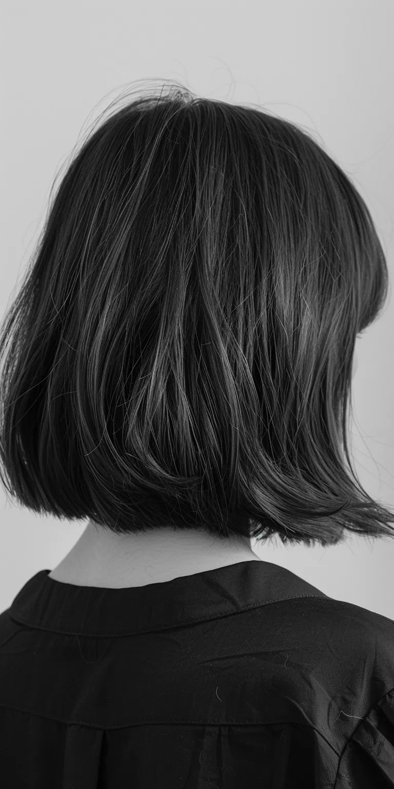 haircuts with bangs Bob cut, Asymmetric Short brush Butterfly haircut, Japanese women's hairstyles