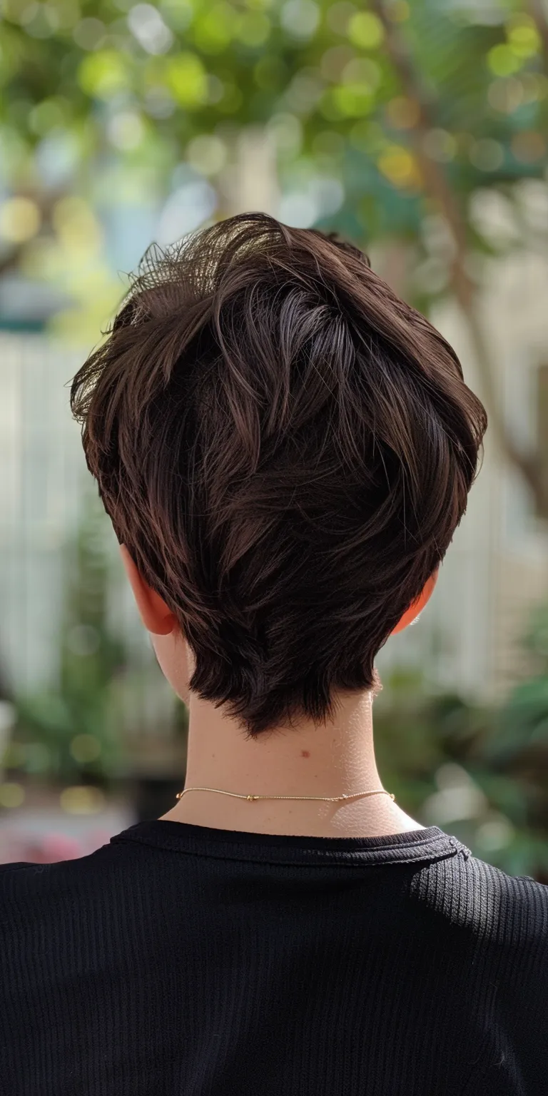 long pixie haircuts Asymmetric cut, Pompadour, Short brush Pixie Digital perm