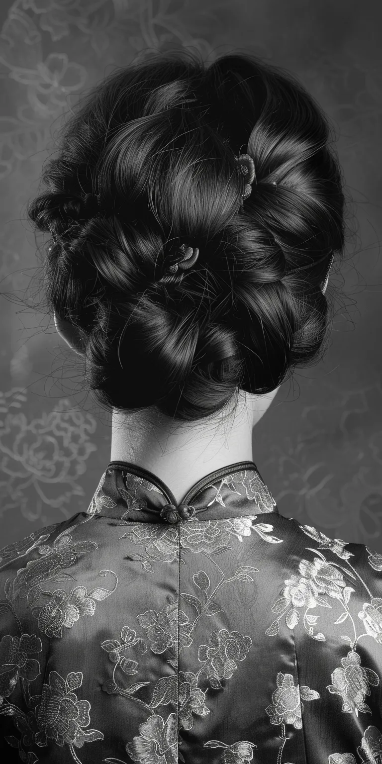 chinese hairstyle Japanese women's hairstyles, Chignon, Updo, Historical Christian Milkmaid braid