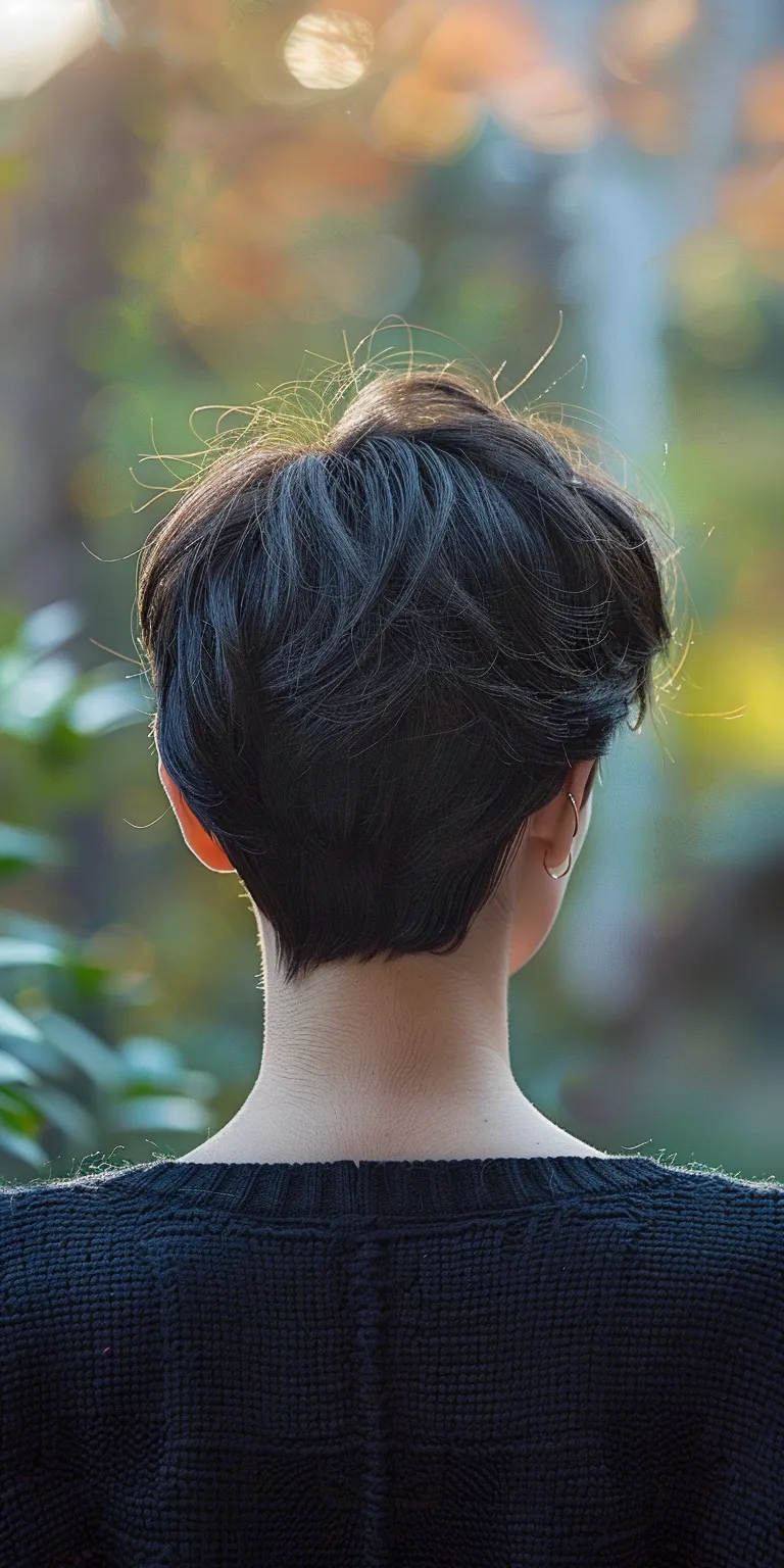 pixie haircuts for fine hair Asymmetric cut, Pompadour, Updo, Japanese women's hairstyles, Tonsure