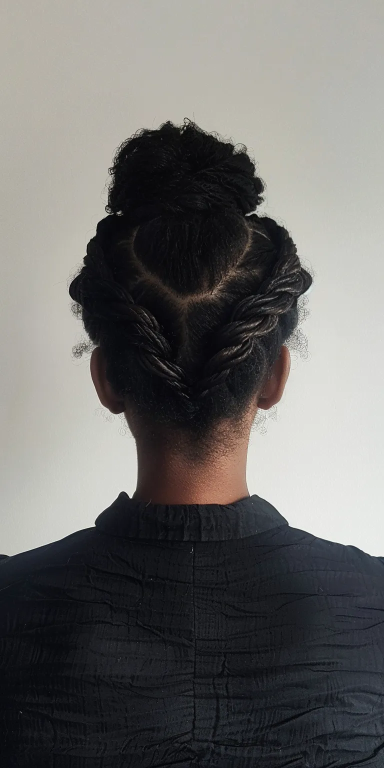 black natural hairstyles French twist, Updo, Chignon, Ballerina bun, Hair twists