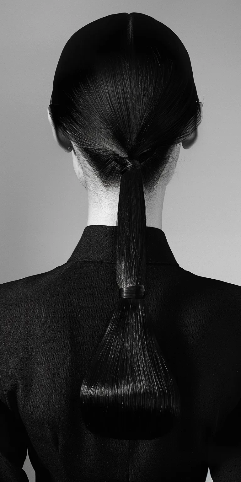 sleek ponytail Chignon, Asymmetric cut, French twist, Updo, Tonsure