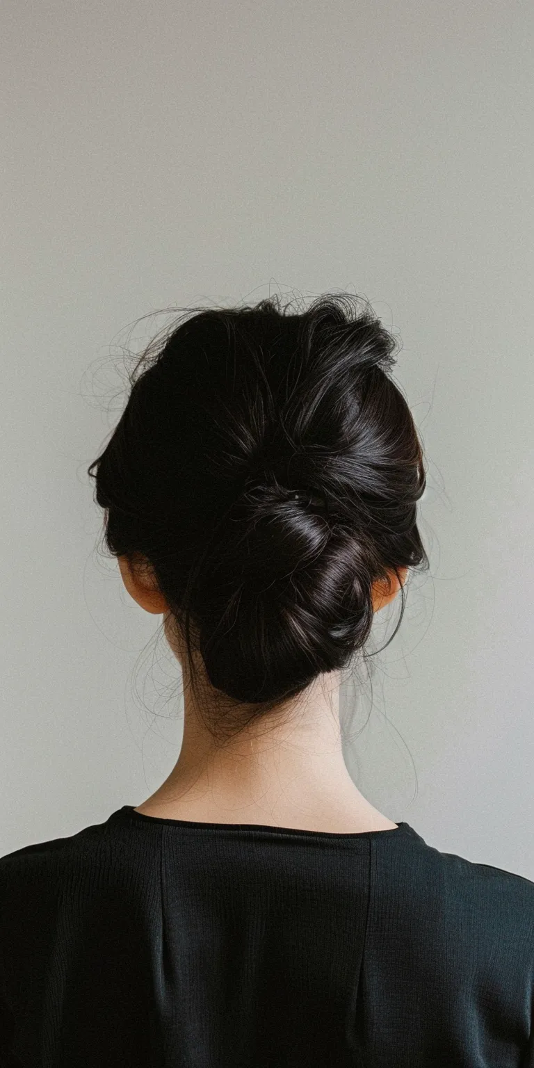 pomade Chignon, Updo, Ballerina bun, Milkmaid braid, French twist