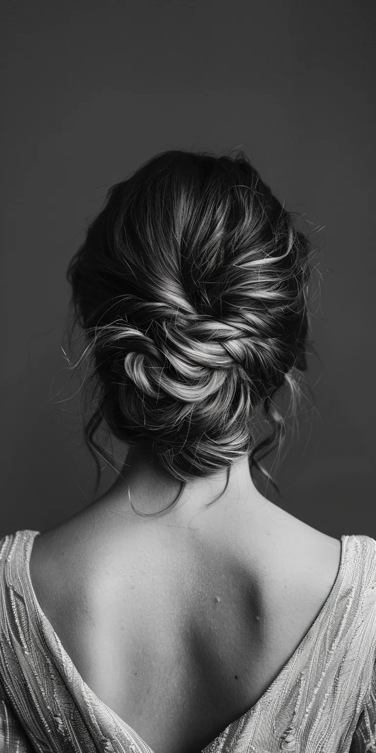 ladies hair styles Chignon, Updo, French braid, Waterfall braids, Milkmaid braid