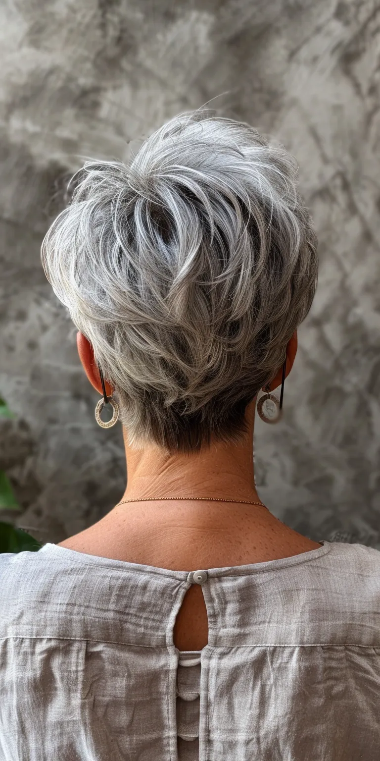 short haircuts for women over 50 Asymmetric cut, Short brush Pompadour, Digital perm, French twist