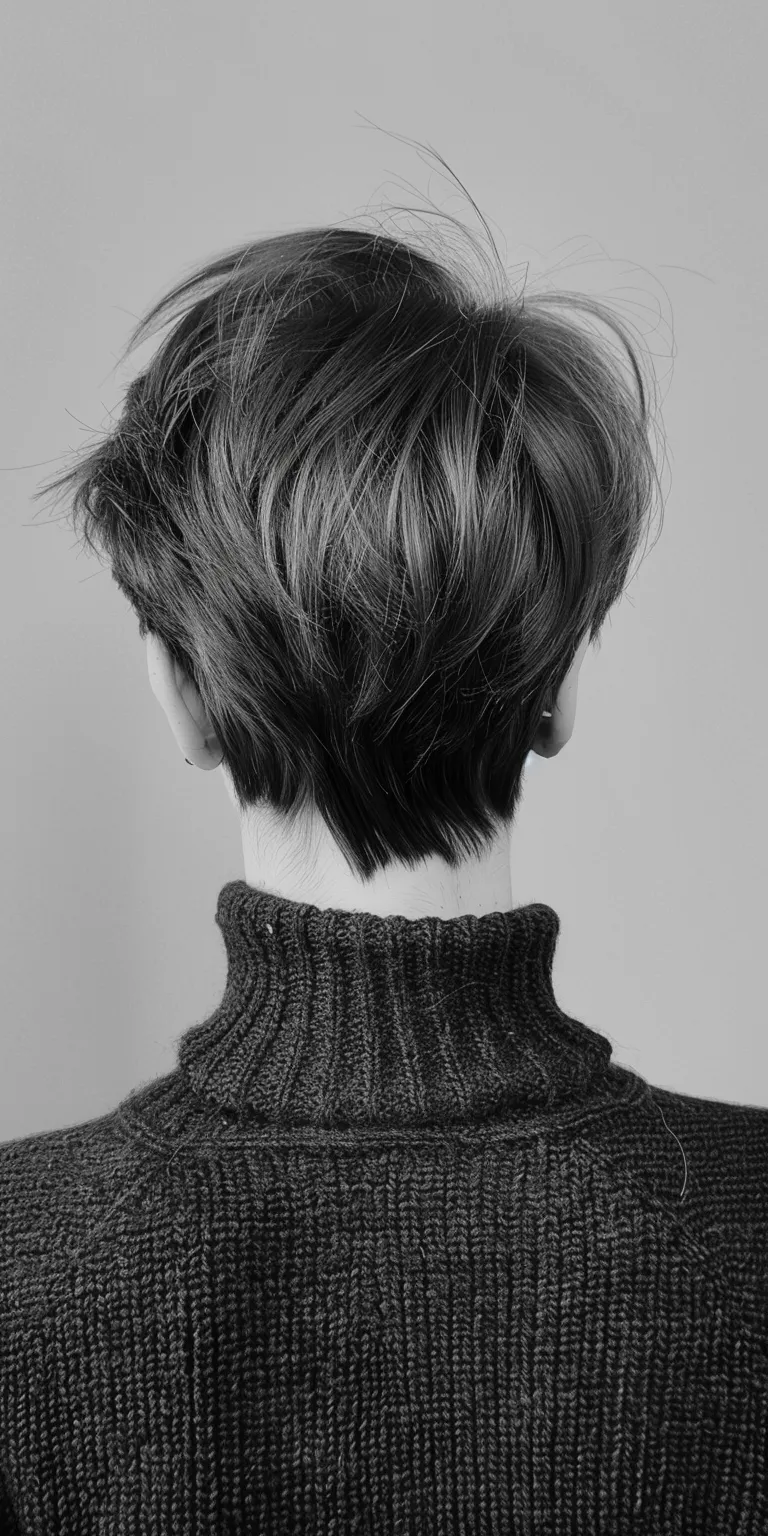 70s hairstyles women Asymmetric cut, Short brush Tonsure, Chignon, Layered hair