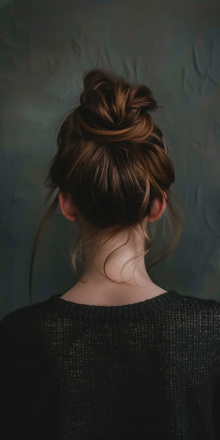 half bun hairstyle Chignon, Updo, Ballerina bun, Ponytail, Layered hair