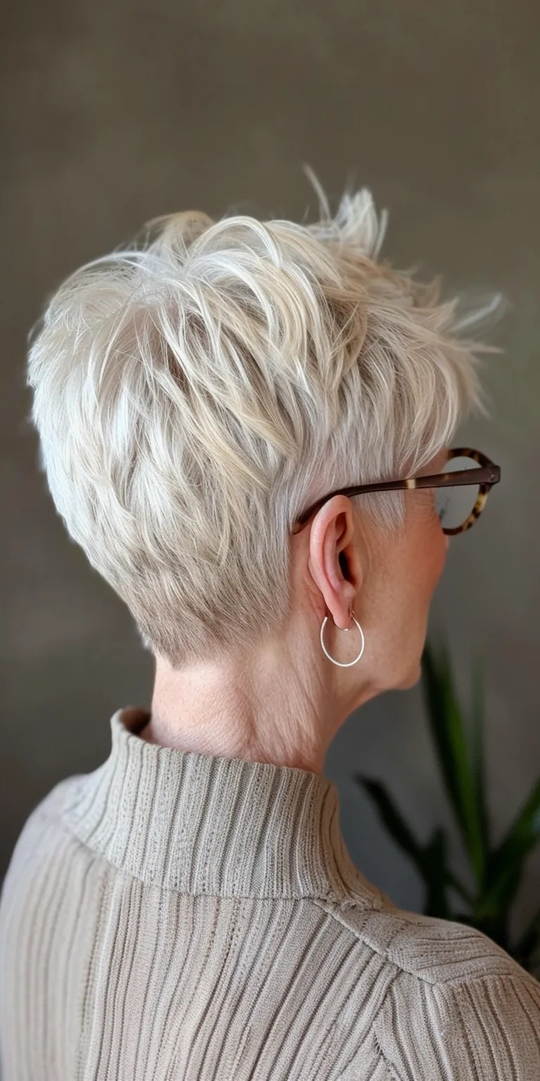 short hairstyles for fine hair over 60 Asymmetric cut, Short brush Pixie Pompadour, Digital perm