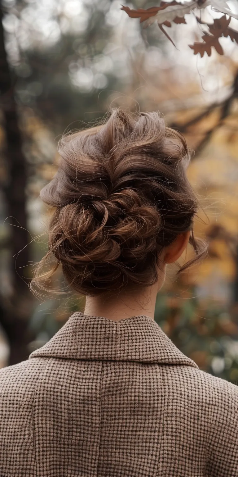 2000s hairstyles Updo, Chignon, Milkmaid braid, French twist, Ballerina bun