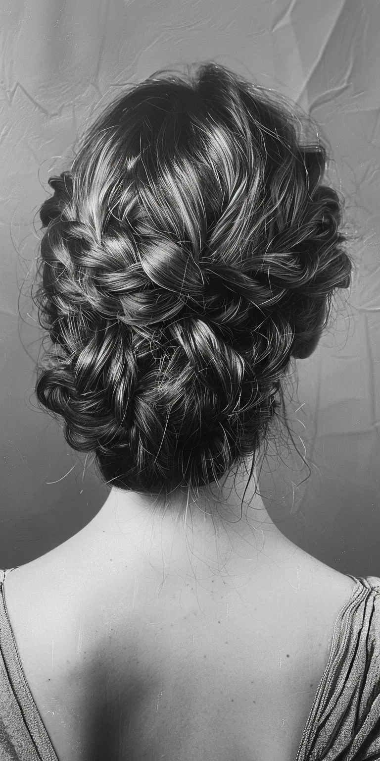 updo hairstyles Milkmaid braid, Chignon, Updo, French Waterfall braids