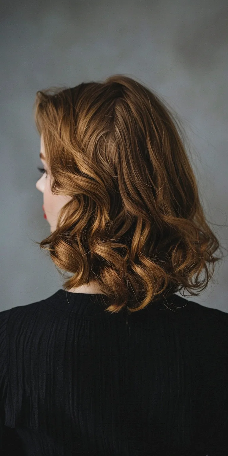 shoulder length hair styles Digital perm, Layered hair, Updo, Ringlets, Asymmetric cut