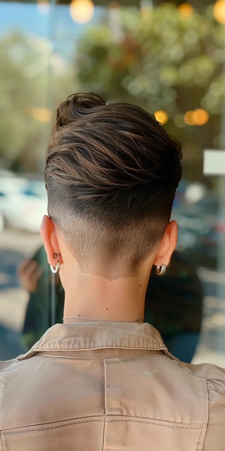 slick back undercut Pompadour, Short brush cut, Mohawk, Butterfly haircut, Professional cut