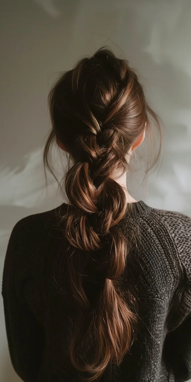 hairstyles for long hair French braid, Braid, Waterfall braids, Chignon, Updo