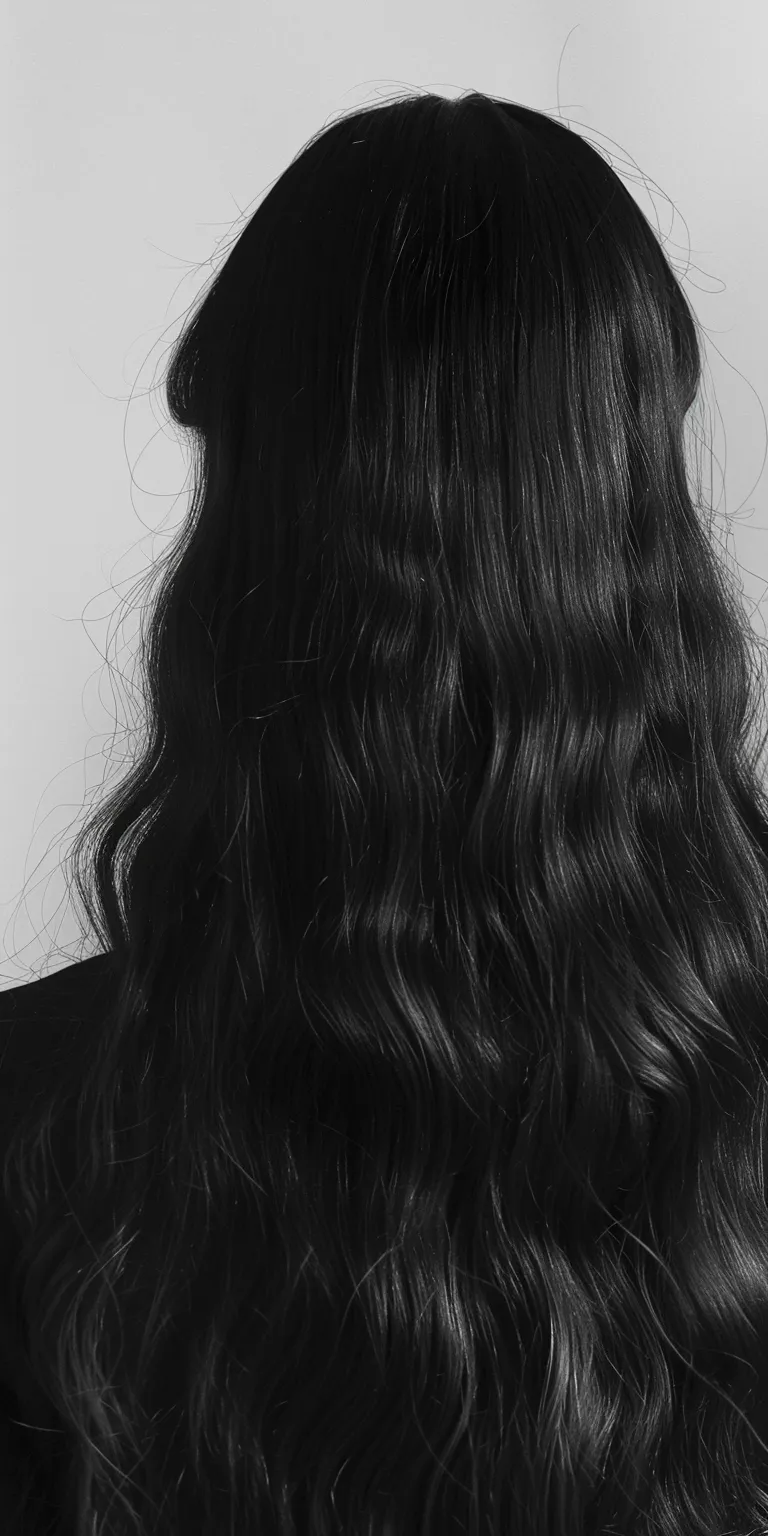 wispy bangs Long hair, Layered Curtained Ringlets, Hair crimping