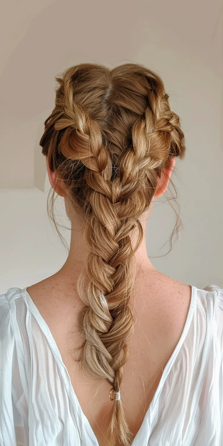 frontal hairstyles Waterfall braids, French braid, Braid, Milkmaid twist