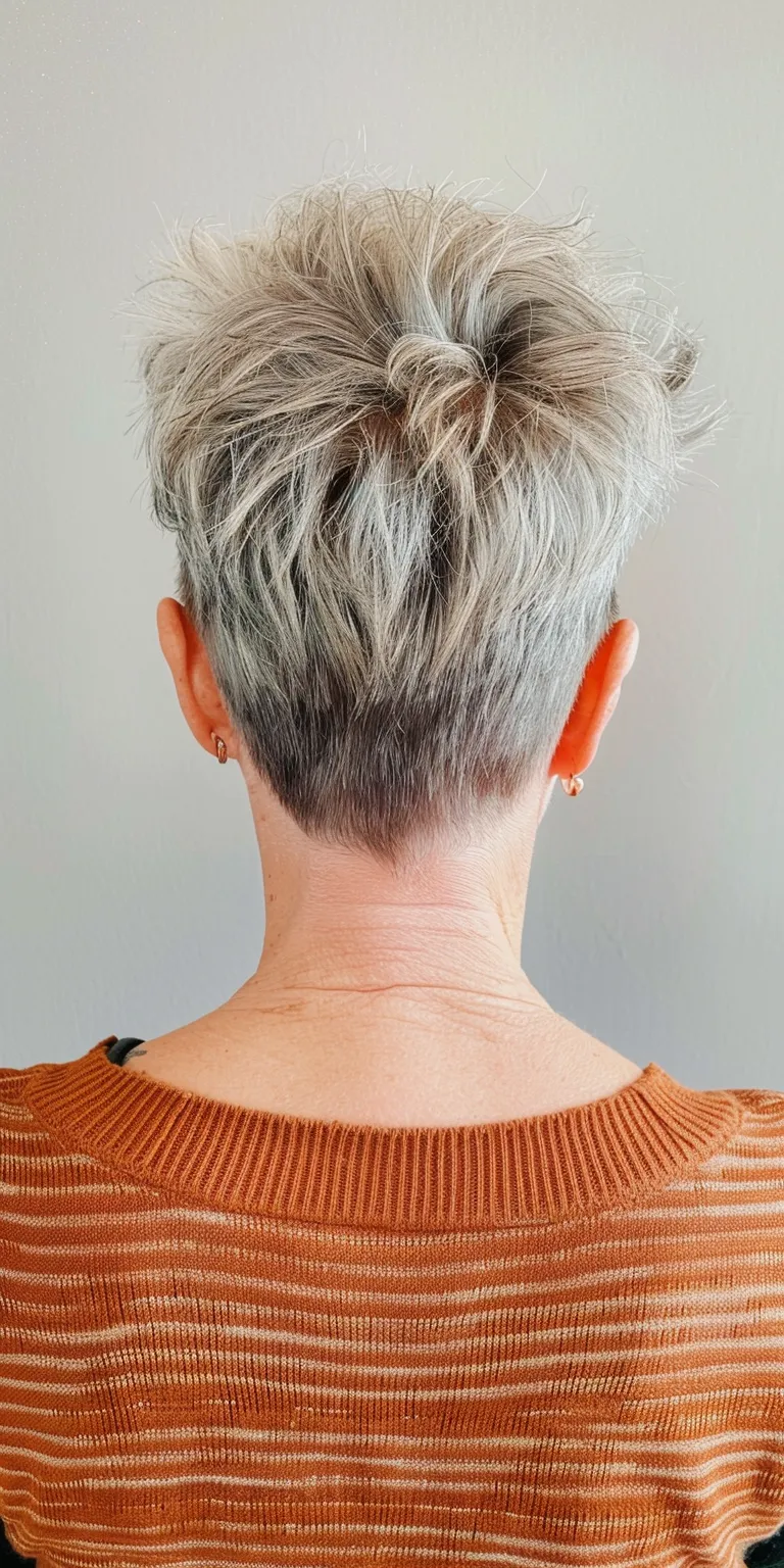 short hairstyles for thin hair over 50 Short brush cut, Asymmetric Pompadour, Pixie Professional cut