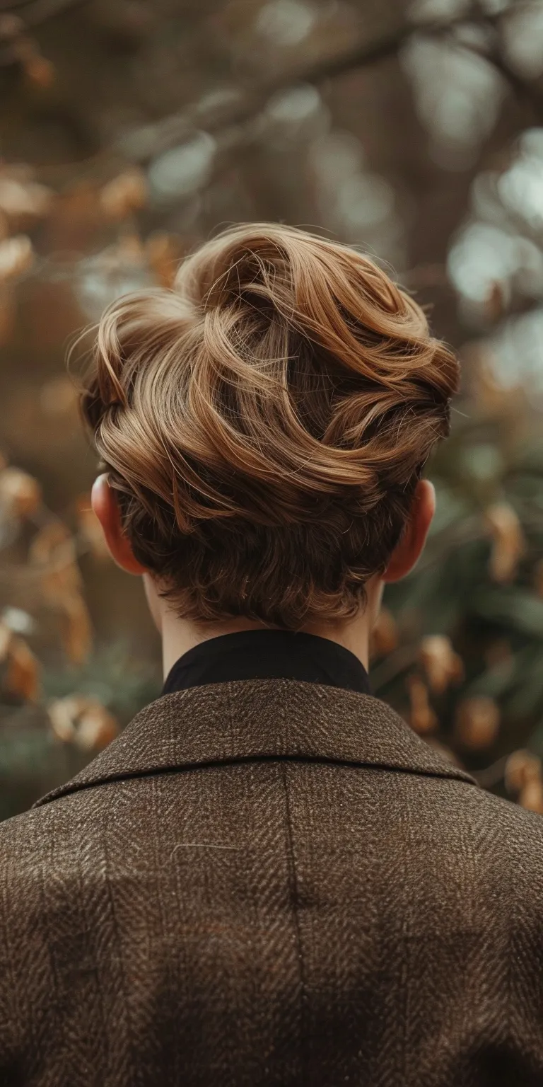 gentleman hairstyle Updo, Chignon, Layered hair, French twist, Pompadour