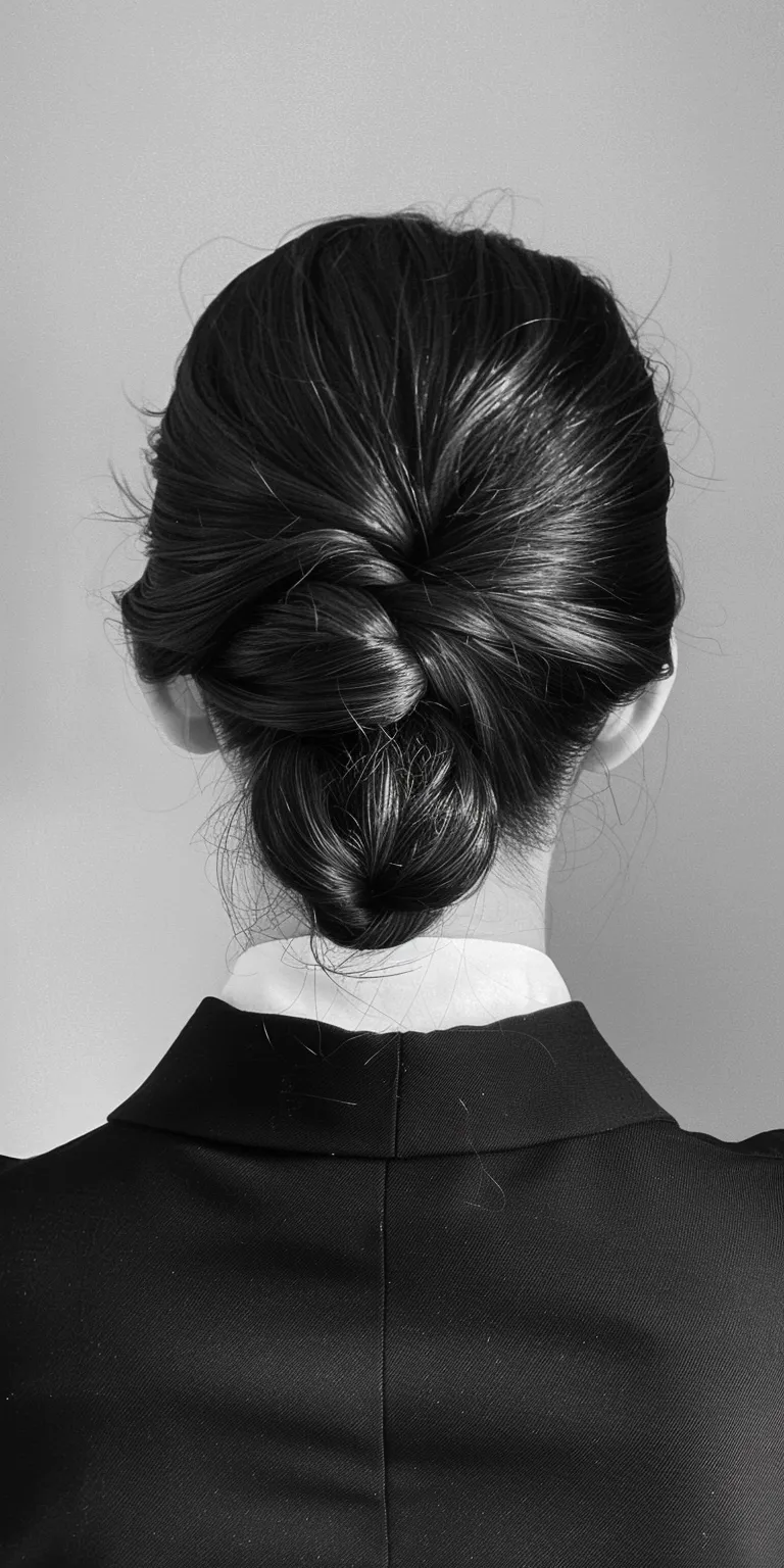 slick back Chignon, Updo, French twist, braid, Milkmaid braid