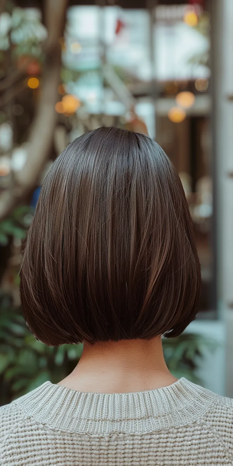 low maintenance haircuts Asymmetric cut, Bob Japanese women's hairstyles, Short brush Layered hair