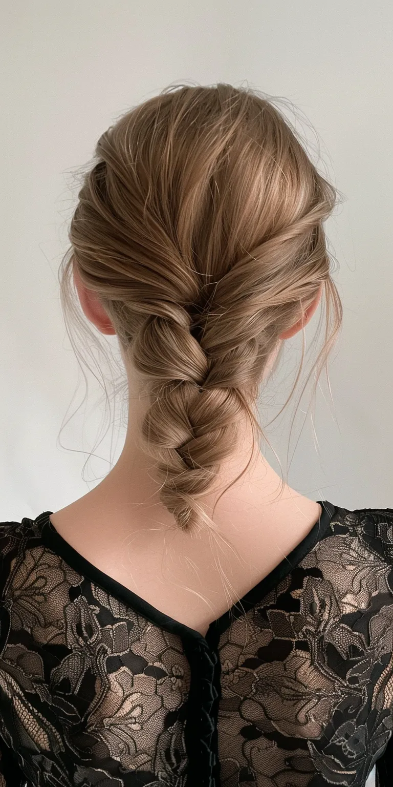 hairstyle for square face French braid, twist, Waterfall braids, Updo, Milkmaid braid