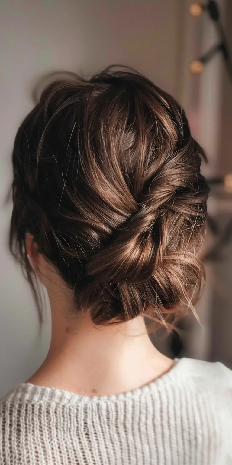 cute easy hairstyles Chignon, Updo, French twist, braid, Milkmaid braid