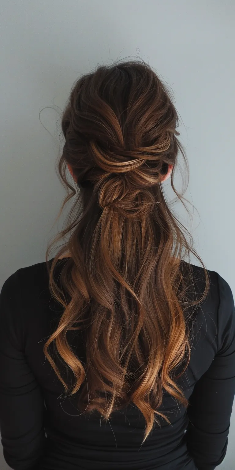 hairstyles for long hair Updo, French twist, Waterfall braids, Chignon, braid