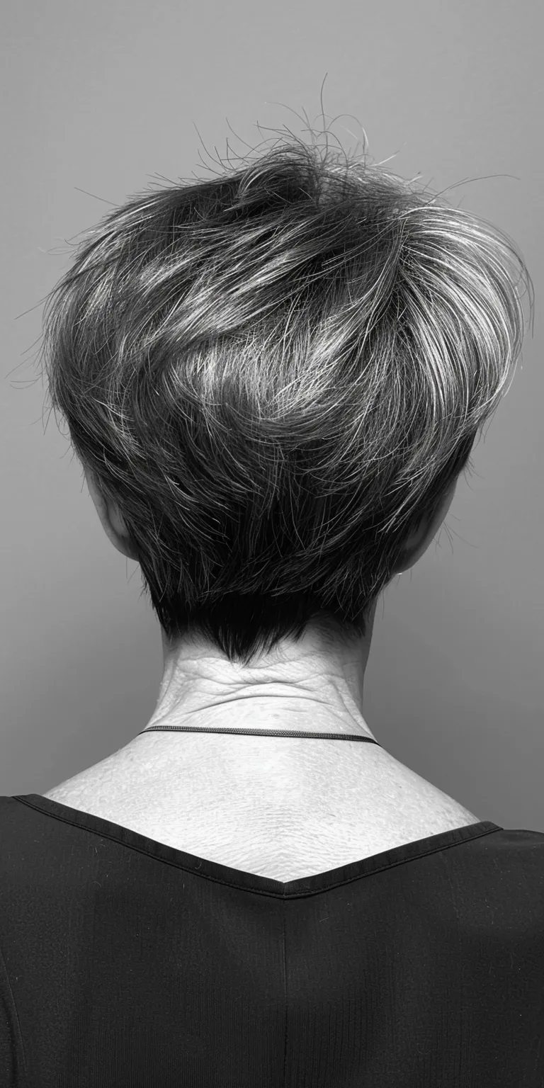 short haircuts for women over 60 Asymmetric cut, Chignon, Tonsure, Short brush French twist