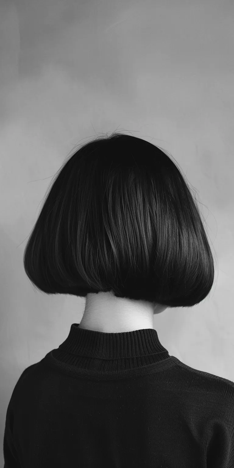 haircuts for straight hair Asymmetric cut, Bob Short brush Japanese women's hairstyles, Chignon