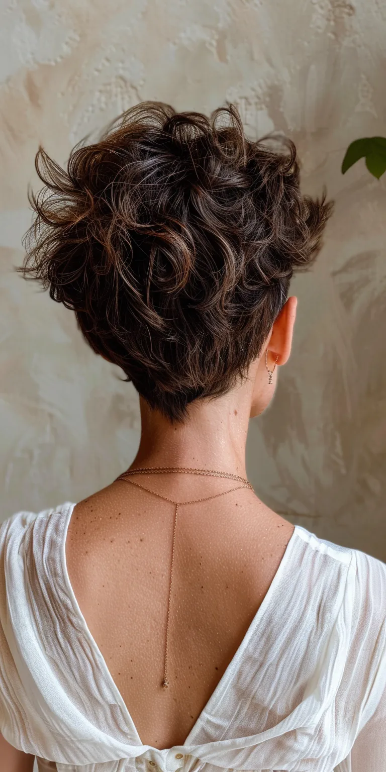 haircuts for short hair Updo, Asymmetric cut, Chignon, French twist, Digital perm