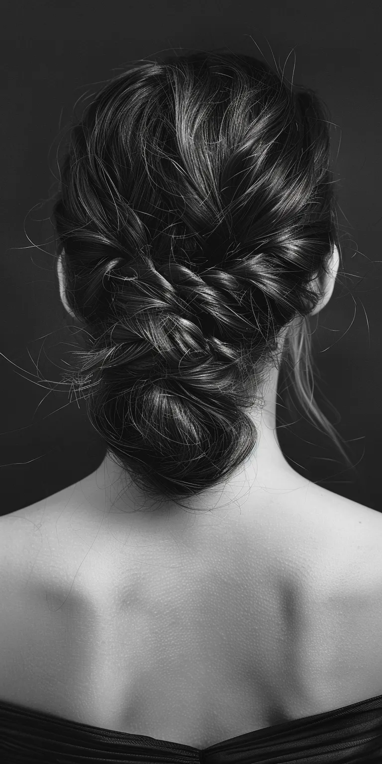 lines hairstyles Chignon, French braid, Milkmaid Braid, Updo