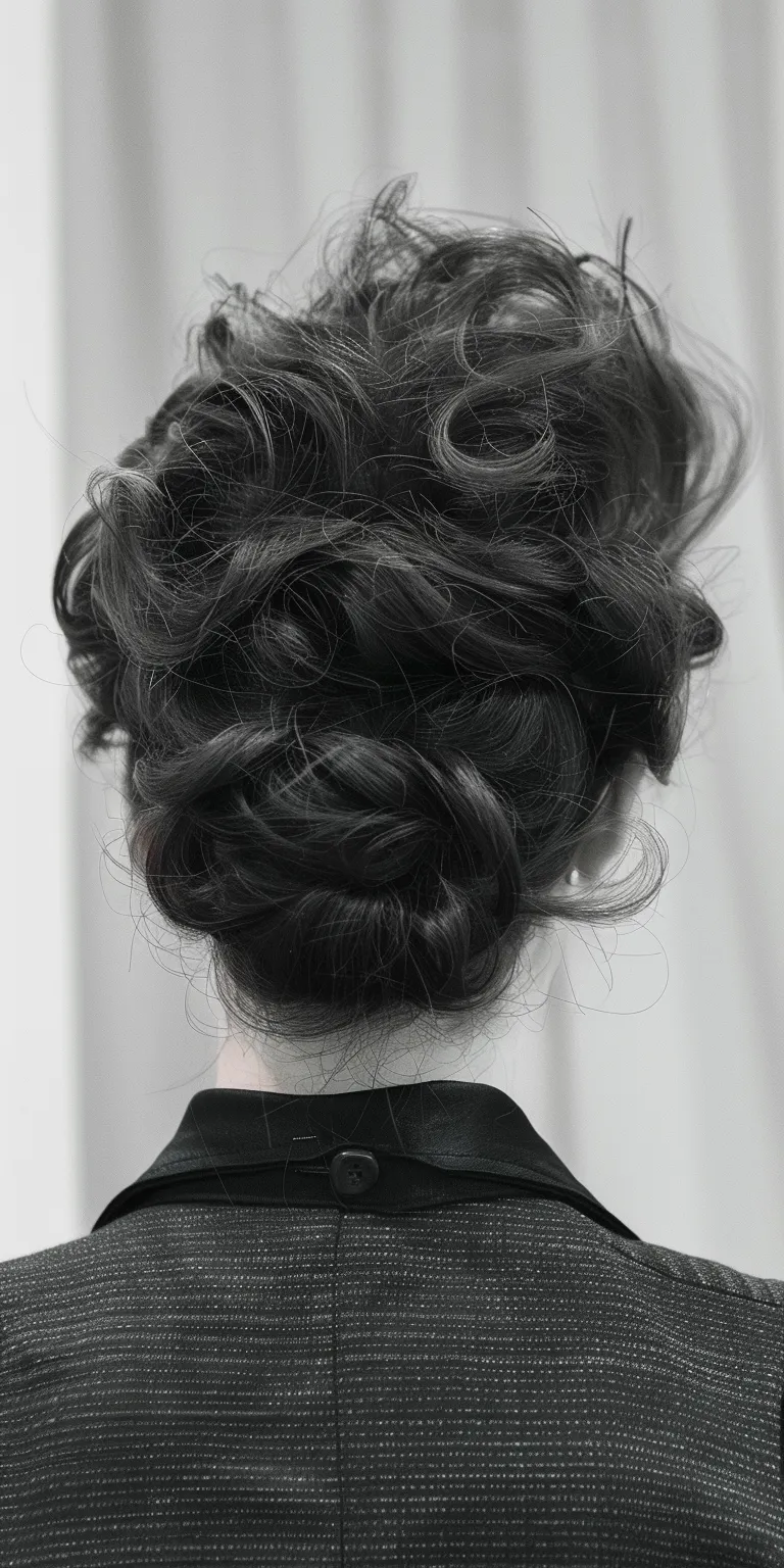 80s hairstyles Chignon, Updo, Milkmaid braid, French twist, Finger wave