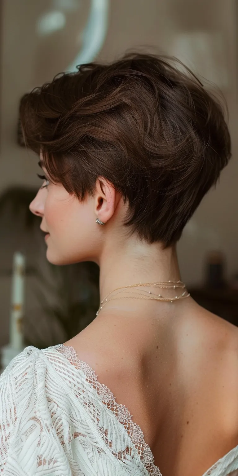 cute short hairstyles Asymmetric cut, Updo, Historical Christian hairstyles, Pixie Chignon