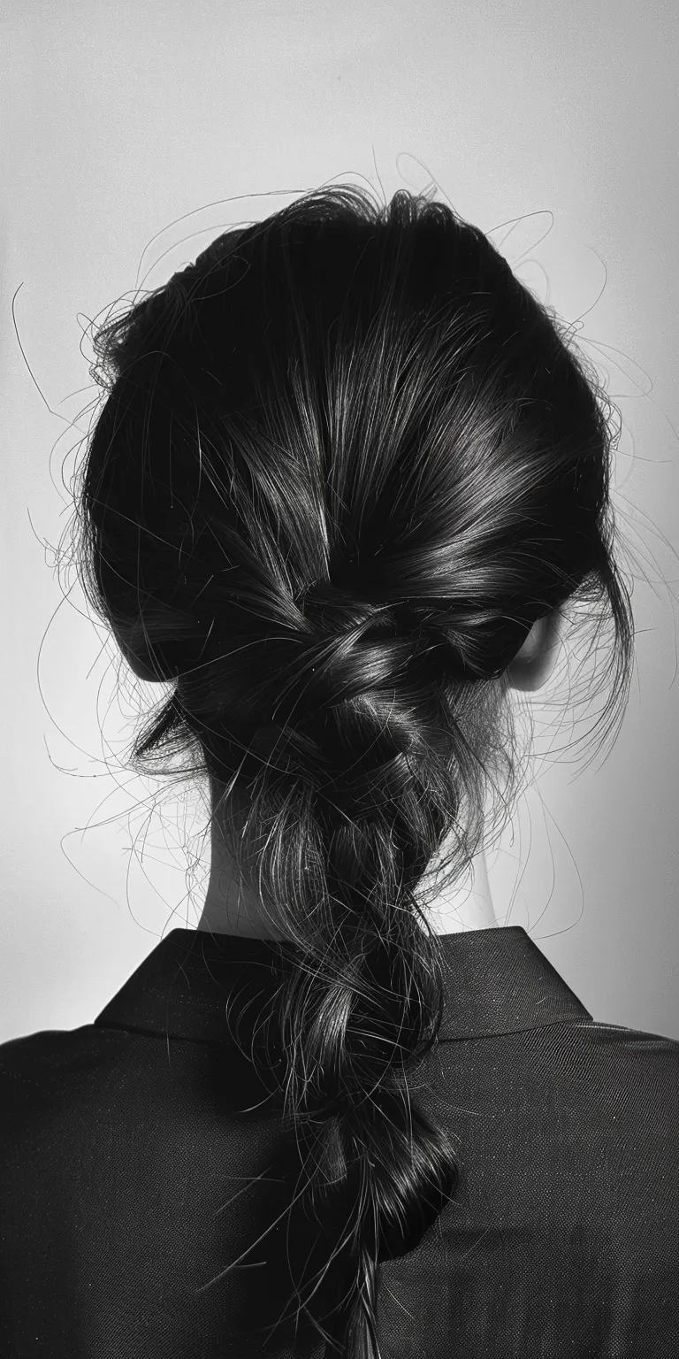 asian hairstyles Chignon, Updo, French twist, braid, Milkmaid braid