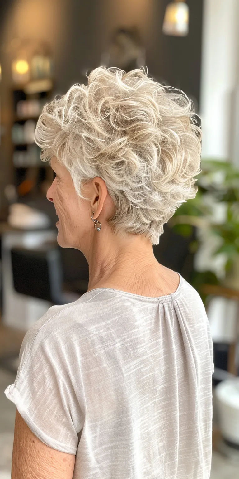 short haircuts for women over 50 Digital perm, Short brush cut, Updo, Pompadour, Layered hair