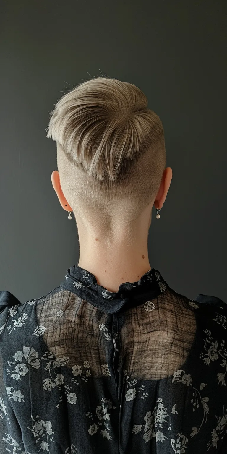 undercut hairstyles women Short brush cut, Pompadour, Asymmetric Butterfly haircut, Professional cut