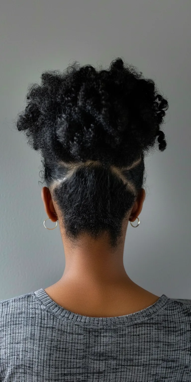 natural hairstyles French twist, Afro puffs, Kinky hair, Asymmetric cut, Hair twists