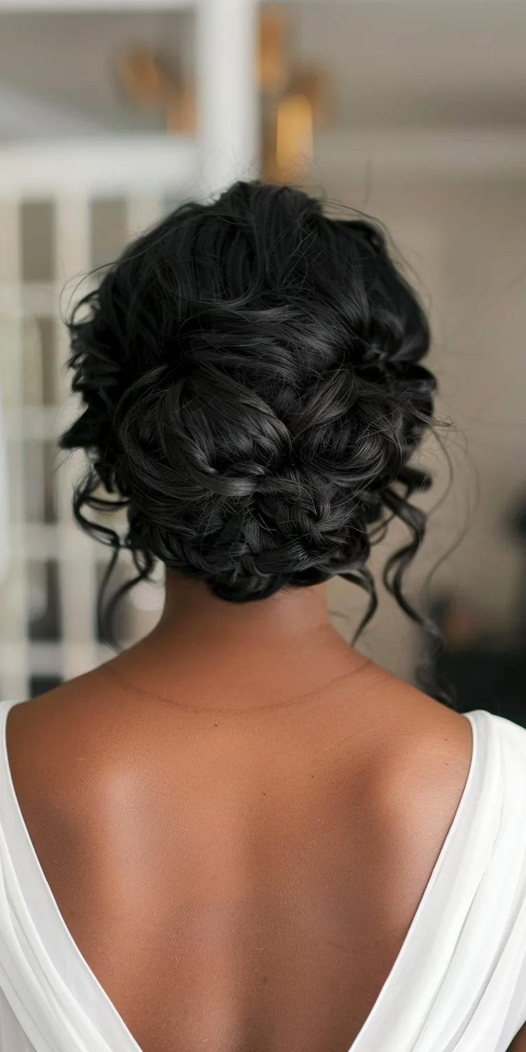 updo hairstyles for black hair Chignon, Updo, Waterfall braids, French twist, Hair twists