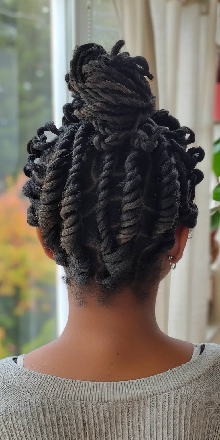 butterfly locs hairstyles Waterfall braids, Hair twists, French twist, Crochet Updo