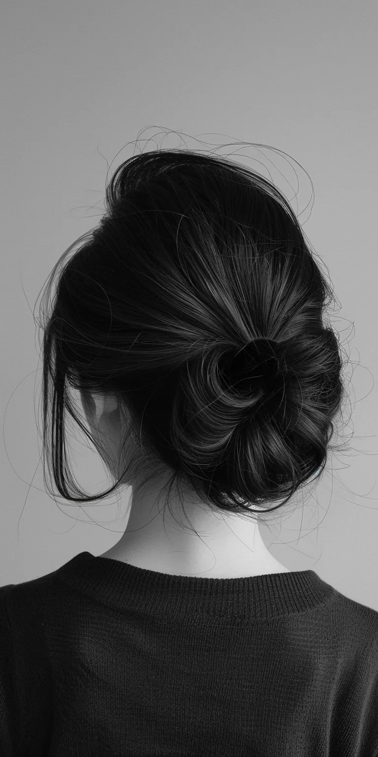 asian hair styles Chignon, Updo, Ballerina bun, French twist, Milkmaid braid