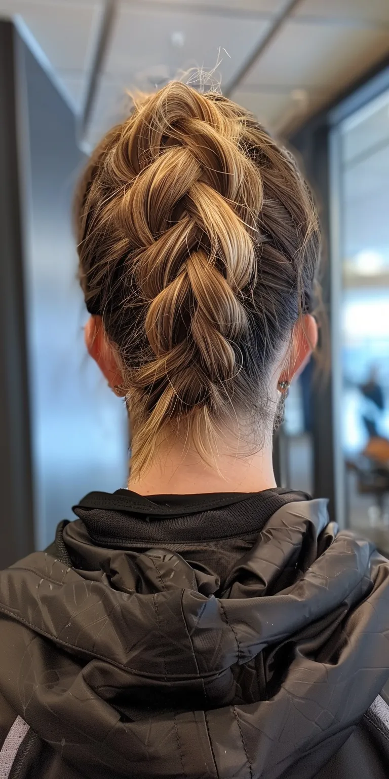 volleyball hairstyles French twist, Updo, Ballerina bun, braid, Waterfall braids