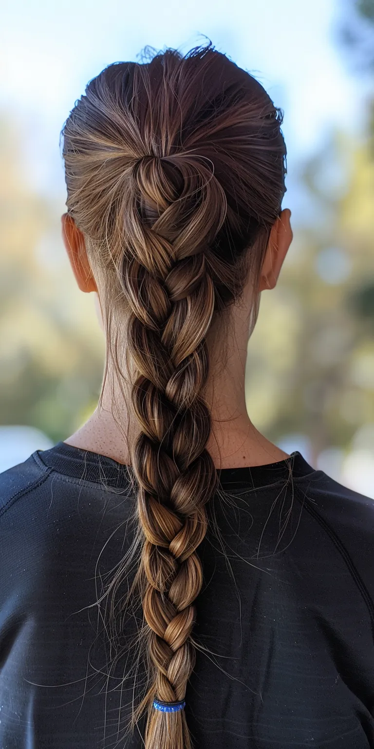 long braided ponytail French braid, Braid, Waterfall braids, twist, Updo