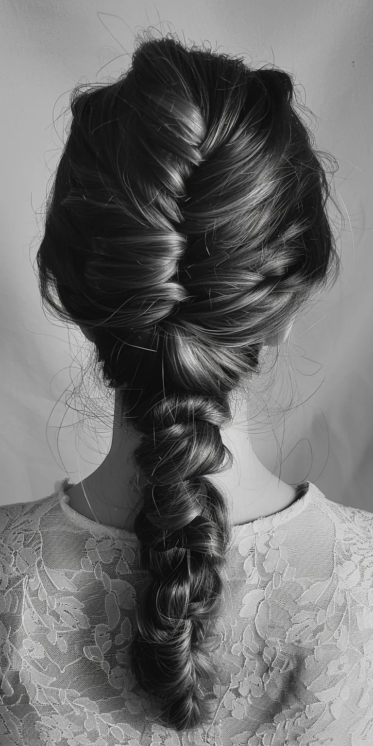 formal hairstyles French braid, Waterfall braids, Chignon, Braid, twist