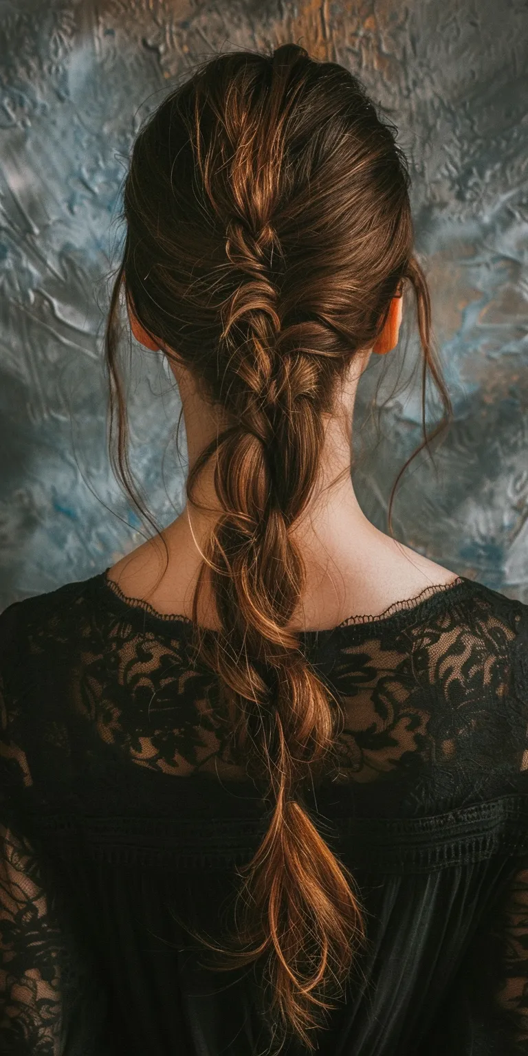 middle part hairstyle Milkmaid braid, Updo, French Braid, Waterfall braids